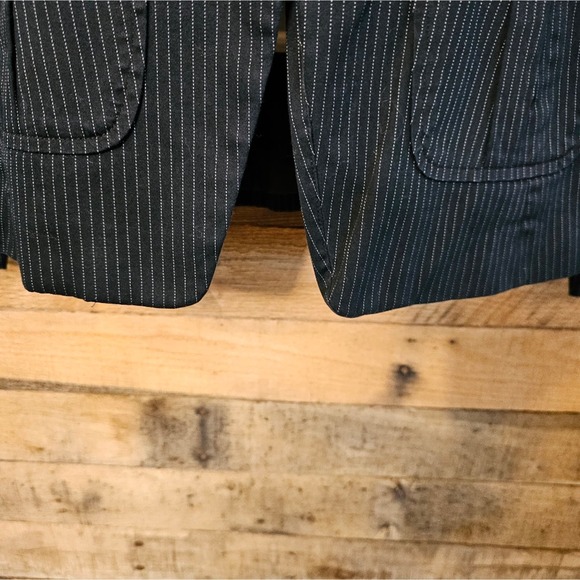 Merona women's black pin stripped dress jacket size 8 - Picture 7 of 14